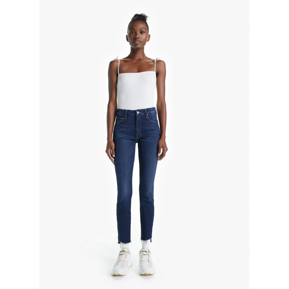 MOTHER Looker Ankle Fray Jeans Dark Wash Women's Size 25